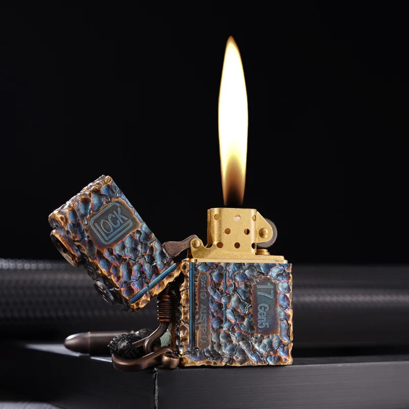Zorro Hand Carved Heavy Armor Brass Oil Lighter, Tough Guy Style, High-end Gift for Boyfriend