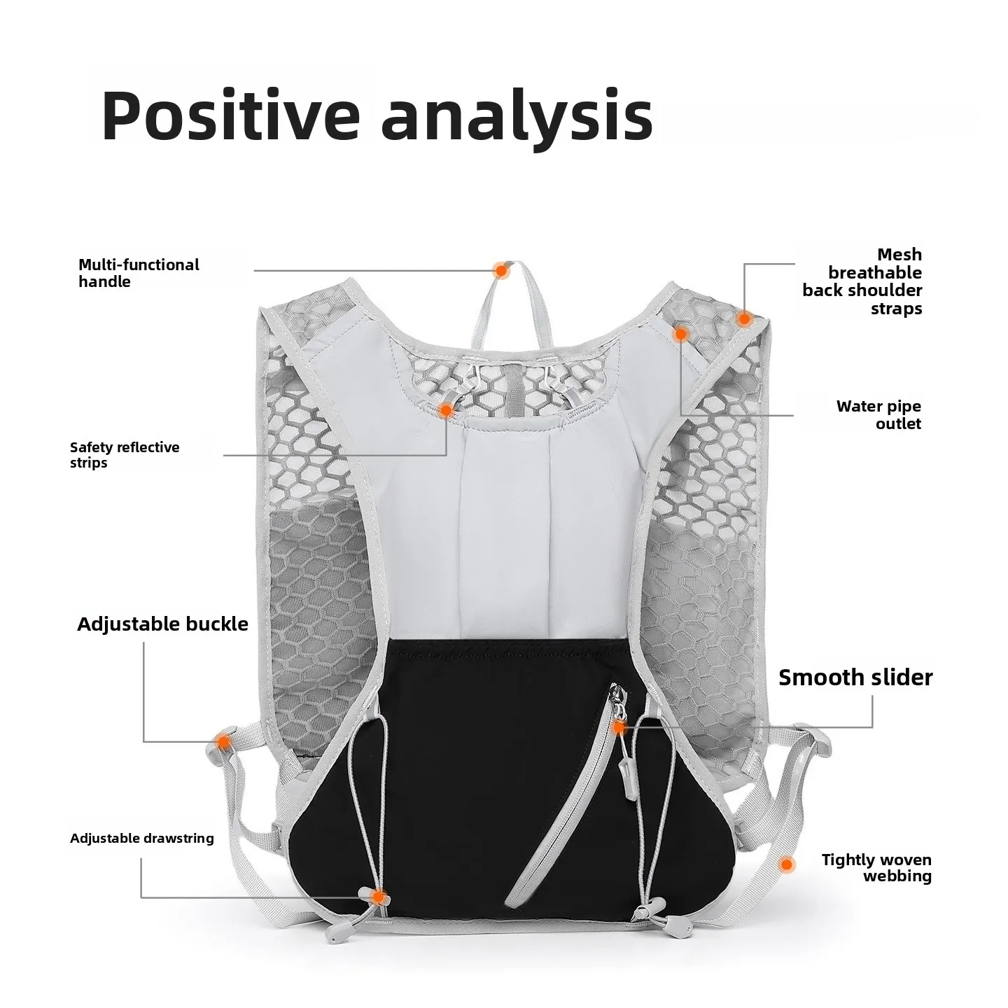 Lightweight Outdoor Sports Vest, Multifunctional Hydration Backpack for Marathon Running Hiking Cycling Cross Country