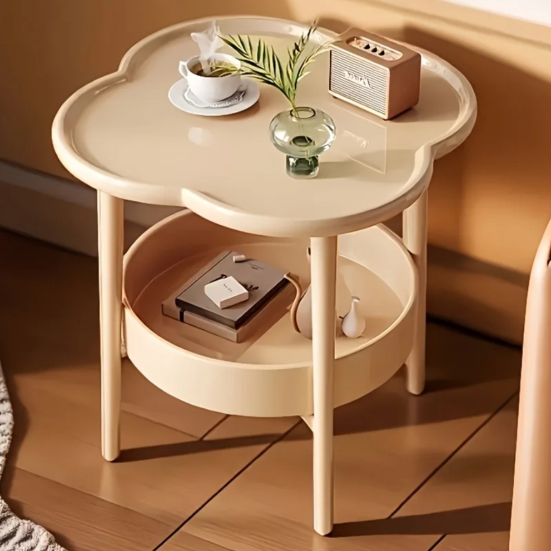 [Stylish Side Table] Stylish Modern Round Side Table with Storage Shelf | Space-Saving