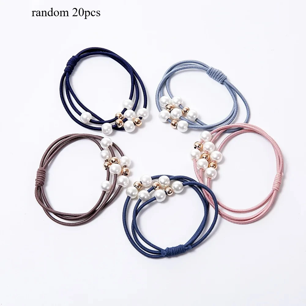 Fashion Pearl Elastic Hair Bands multilayer hair ring Ponytail Holder Headband Rubber Band for women girls Hair Accessories - Detail 1