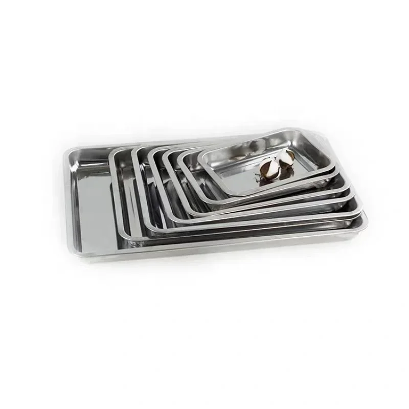 Bandeja multifuncional médica desechable de acero inoxidable.