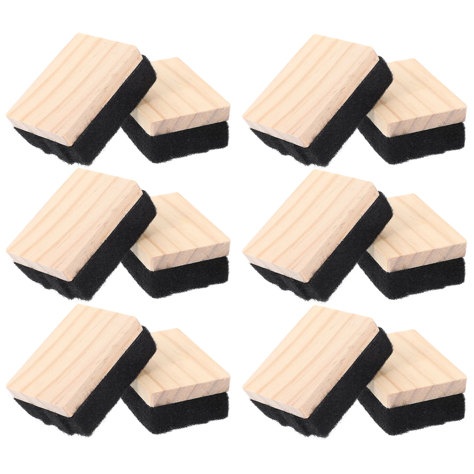 12 Pcs Small Chalk Mini Blackboard Eraser Child Office Erasers for Kids Bulk Wooden Chalkboard Dry