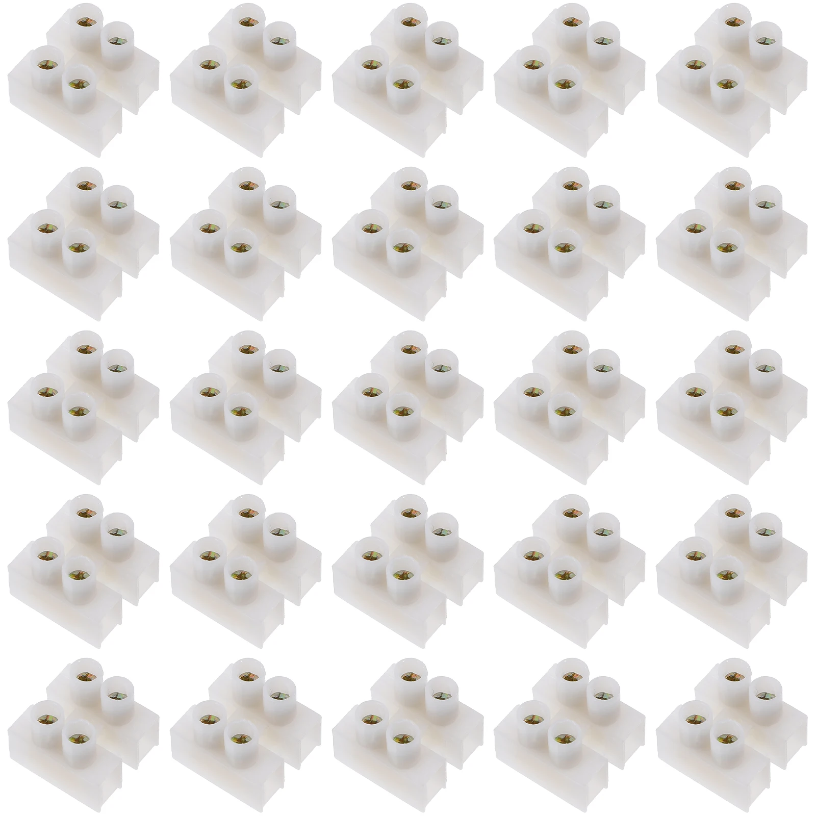 

30 Pcs Terminal Block 2 Position Wire Electrical Cable Connectors Quick Connect Barrier Screw Down Type Zinc Alloy Flame