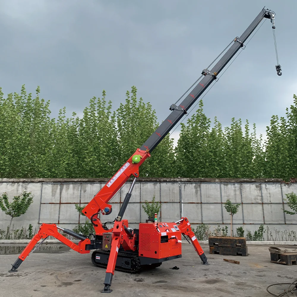 Heavy Duty Crawler Four Leg Spider Crane Mini Tracked Crane Mobile Spider Lift with Remote Control