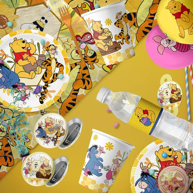 

disney winnie the pooh birthday decoration angle disposable tableware cup plate tablecloth baby shower kids girls party supplies