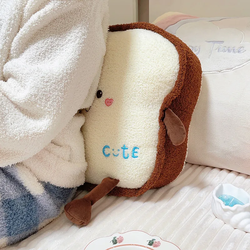 35x40 سنتيمتر حرق Sop وسائد فخمة محشوة الإنسان الشكل الغذاء الخبز وسادة مقعد لطيف الوجه العاطفة بلوشي أريكة كرسي ديكور هدية