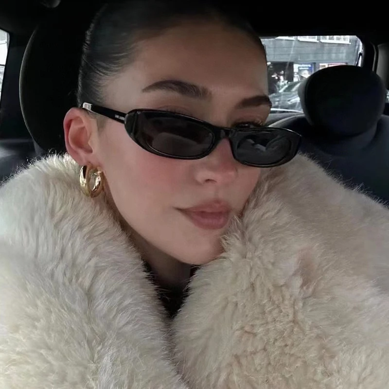 

Cycling 2024 Retro Oval Frame Sunglasses Personalized Small Frame Jelly Color Trend Glasses Street Shooting Sun Glasses Female