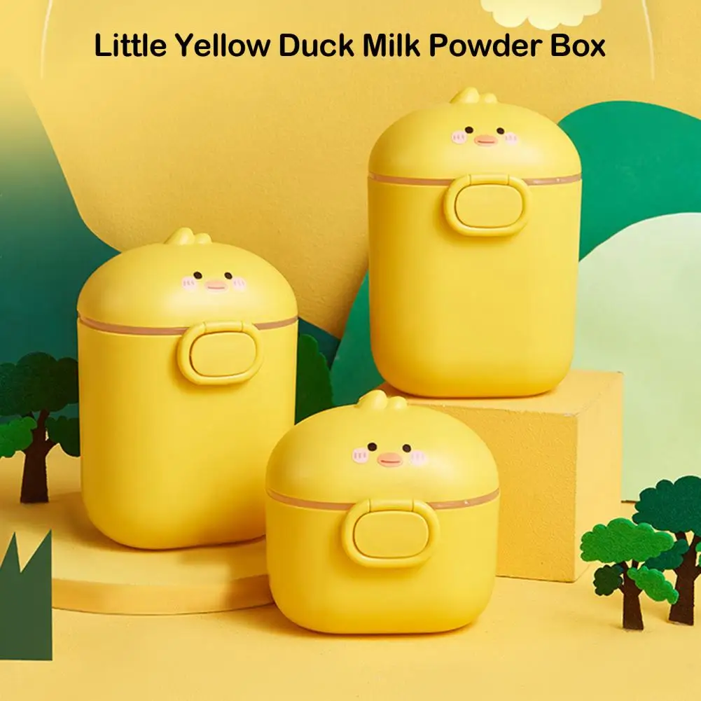 Powdered Milk Container Cute Duckling Milk Powder Dispenser with Scoop Storage Container for Baby Snacks Food Grade No Odor Nut