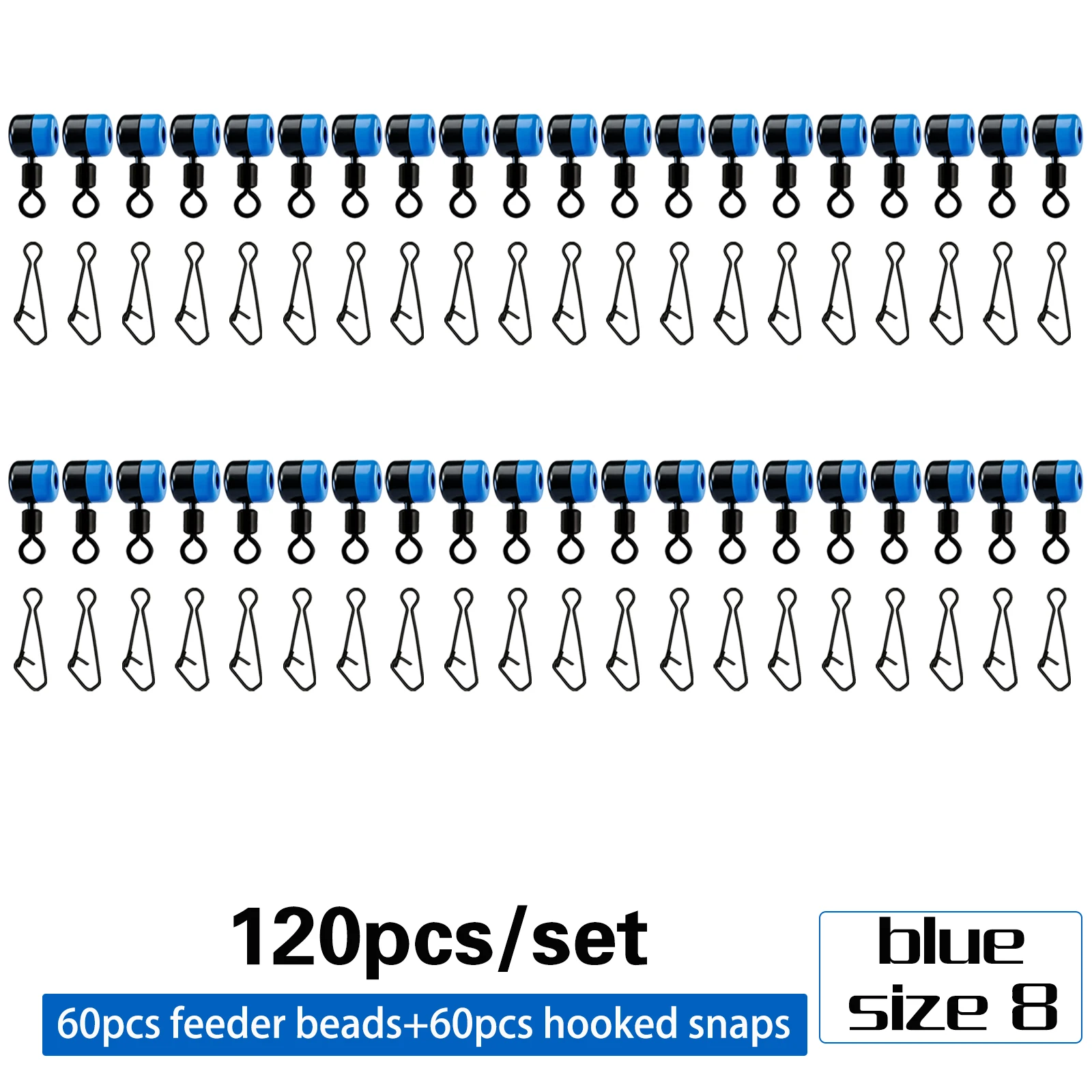 Feeder-Perlen-Verbindungs-Wirbel und Hakenverschlüsse, ein äußerst praktisches Mid-Link-Zubehör für Feeder-Angeln oder Schieberig-Angelausrüstungen.