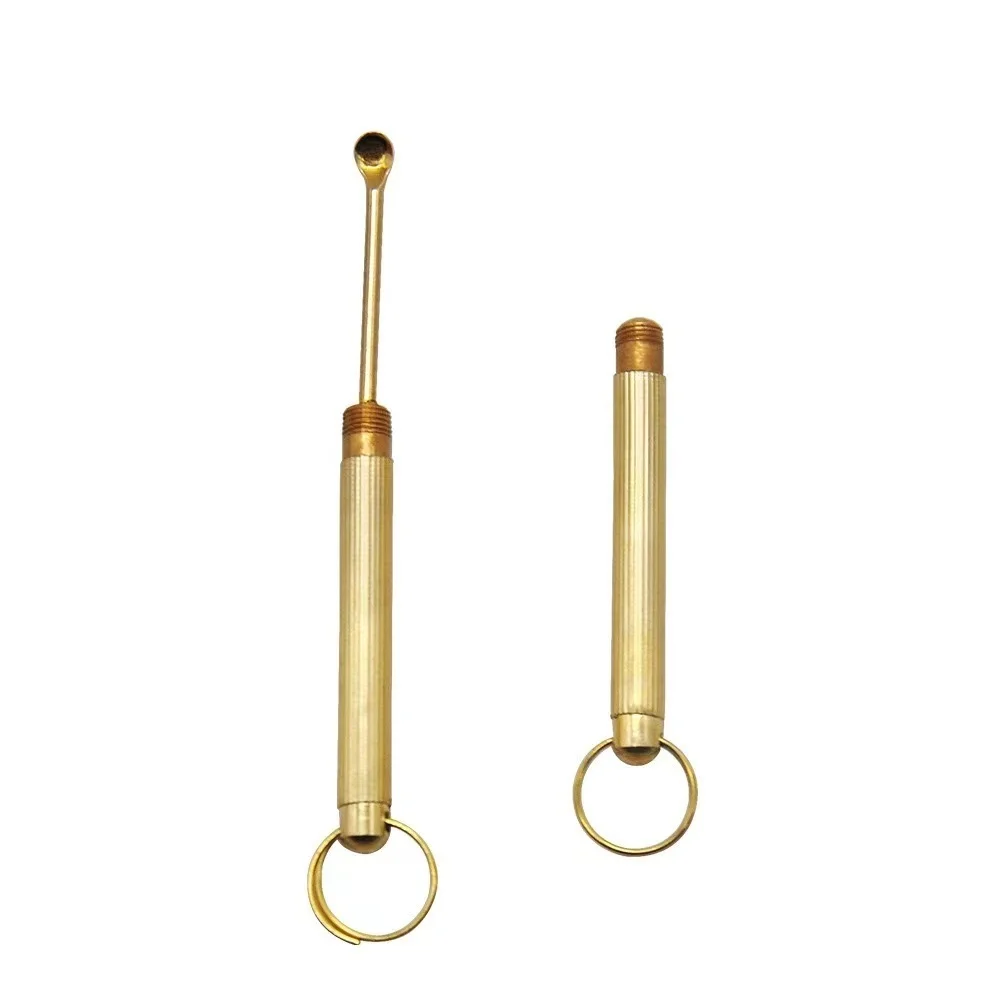 4 قطعة ملعقة معدنية صغيرة مع حلقة مفاتيح ذات جودة متينة بحجم الجيب ملعقة ملحقات التدخين أدوات رائعة