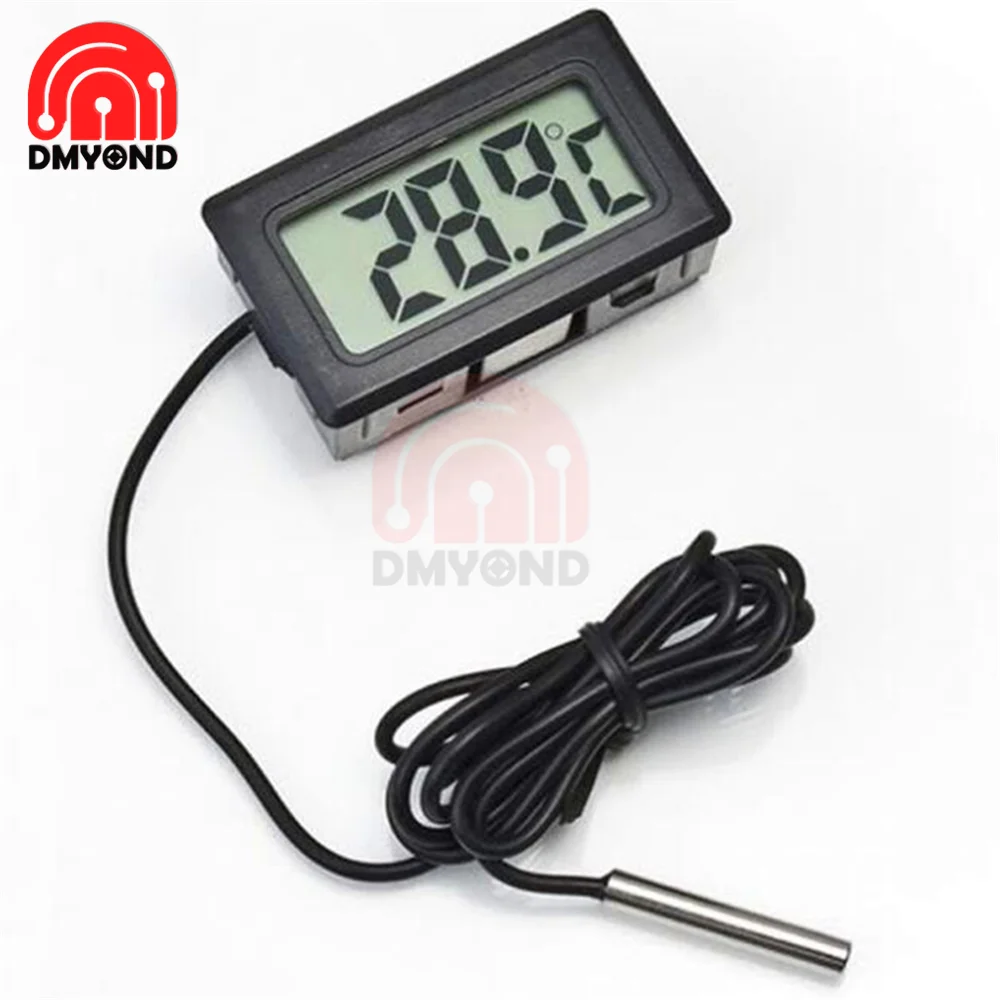 FY-10 3M Mini Digital LCD Display Embedded with Probe Fridge Freezer Thermometer Sensor Thermometer Thermograph For Aquarium