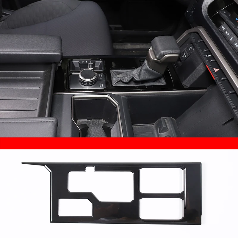 For Toyota Tundra 2022-23 Car Gear Panel Decorative Frame Sticker ABS Piano Black for Sequoia 22-23 Gear Protection Accessories