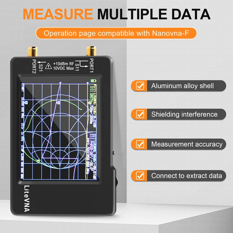 Litevna penganalisa antena portabel, Analyzer antena portabel 6Ghz VNA 2.8 inci LCDHF VHF UHF jaringan vektor UV pendek dengan baterai