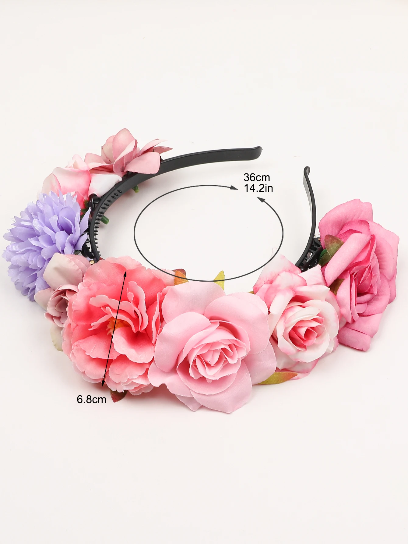 1 Pcs Bohemia Rose Flower Crown Headband,Hairbands to Wedding Bridal Floral,Hair Bands Accessory for Women Girls