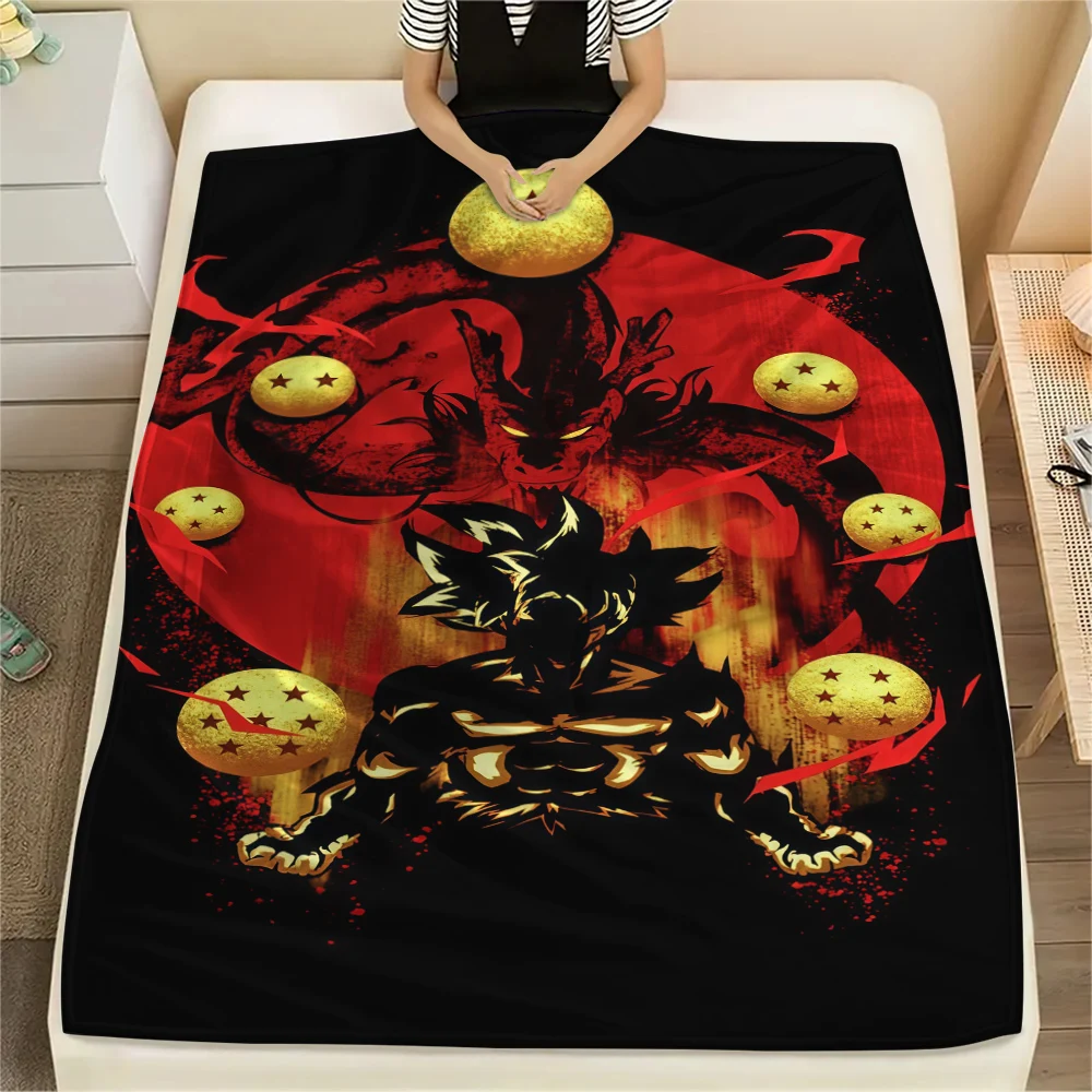 Dragon Ball Super Print Flannel Blanket, Soft Warm for Bedrooms Sofas Beds, Perfect for Travel Picnic Chair -HE4