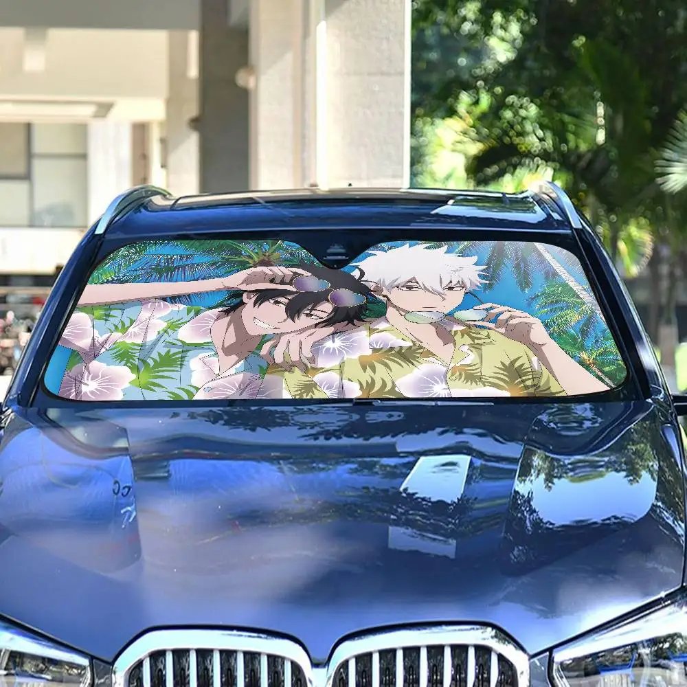Link C-Click Anime Sunshade Windscreen 3D Film Plaid Gift Novelty Car Front Window Visor 70x130cm Sun Visor Solar Protect - view 5