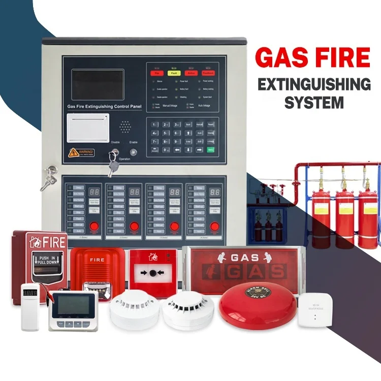 Gas Extinguisher Control Panel Addressable Fire Alarm System