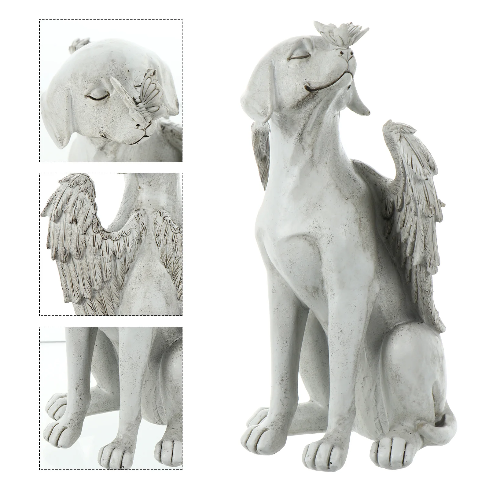 Resin Memorial Dog Angel Statue Premium Craft for Garden Outdoor Indoor Decoration Pet Loss Tribute Healing Gift