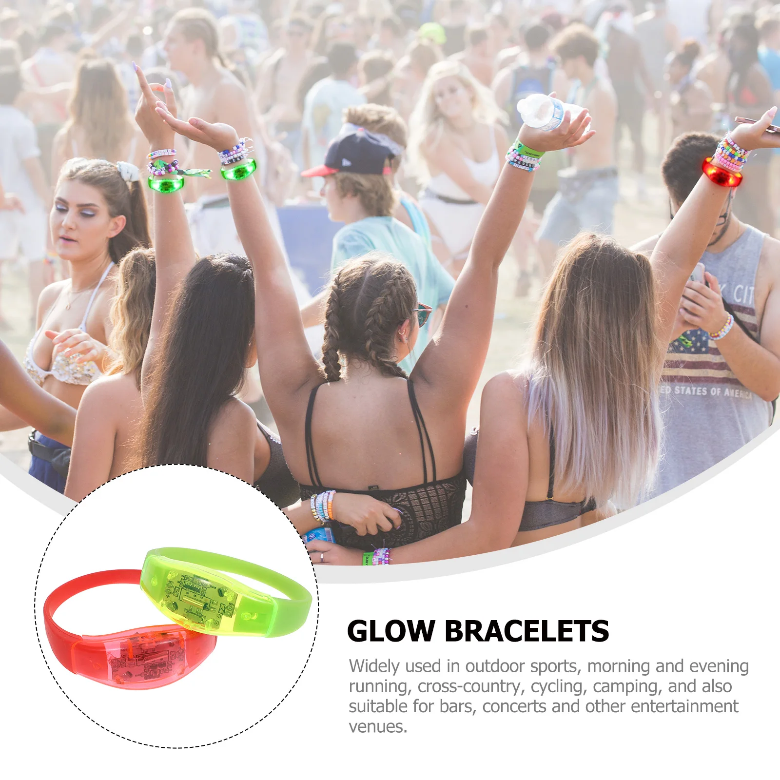 

2 Pcs Glow Party Supplies Glowing Wristband Favor Stick Dark Bracelets The Kids Miss