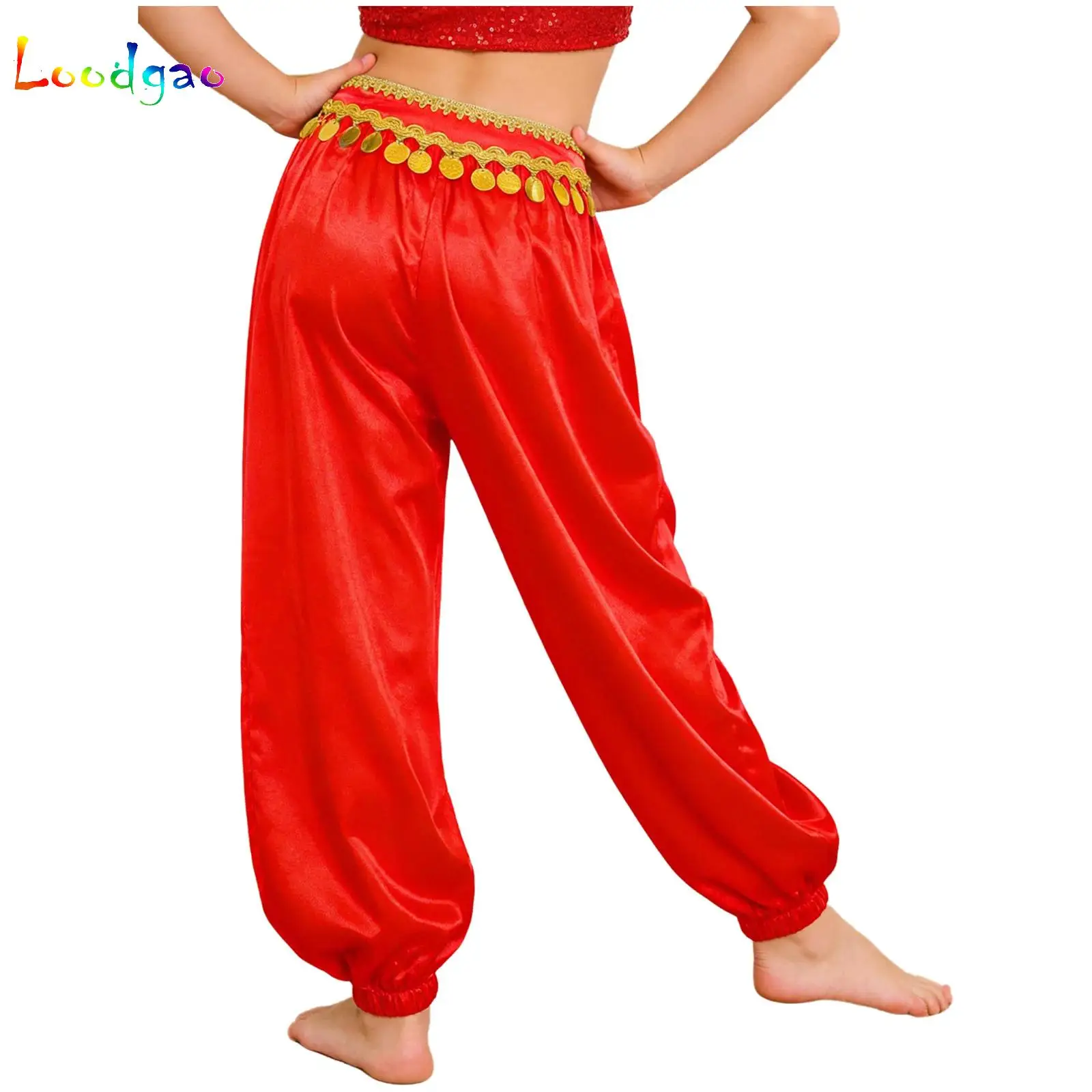 

Sequin Tassels Belly Dance Bloomers Harem Pants Arabic Halloween Lantern Shiny Sequins Pants Fancy Trousers For Dancing Kid Girl