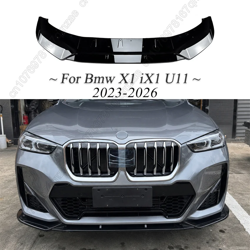 Front Bumper Spoiler Lip for Bmw X1 IX1 U11 30e 25i 20i 23i M Sport 2023-2026 Gloss Black Lower Splitter Modification Body Kit