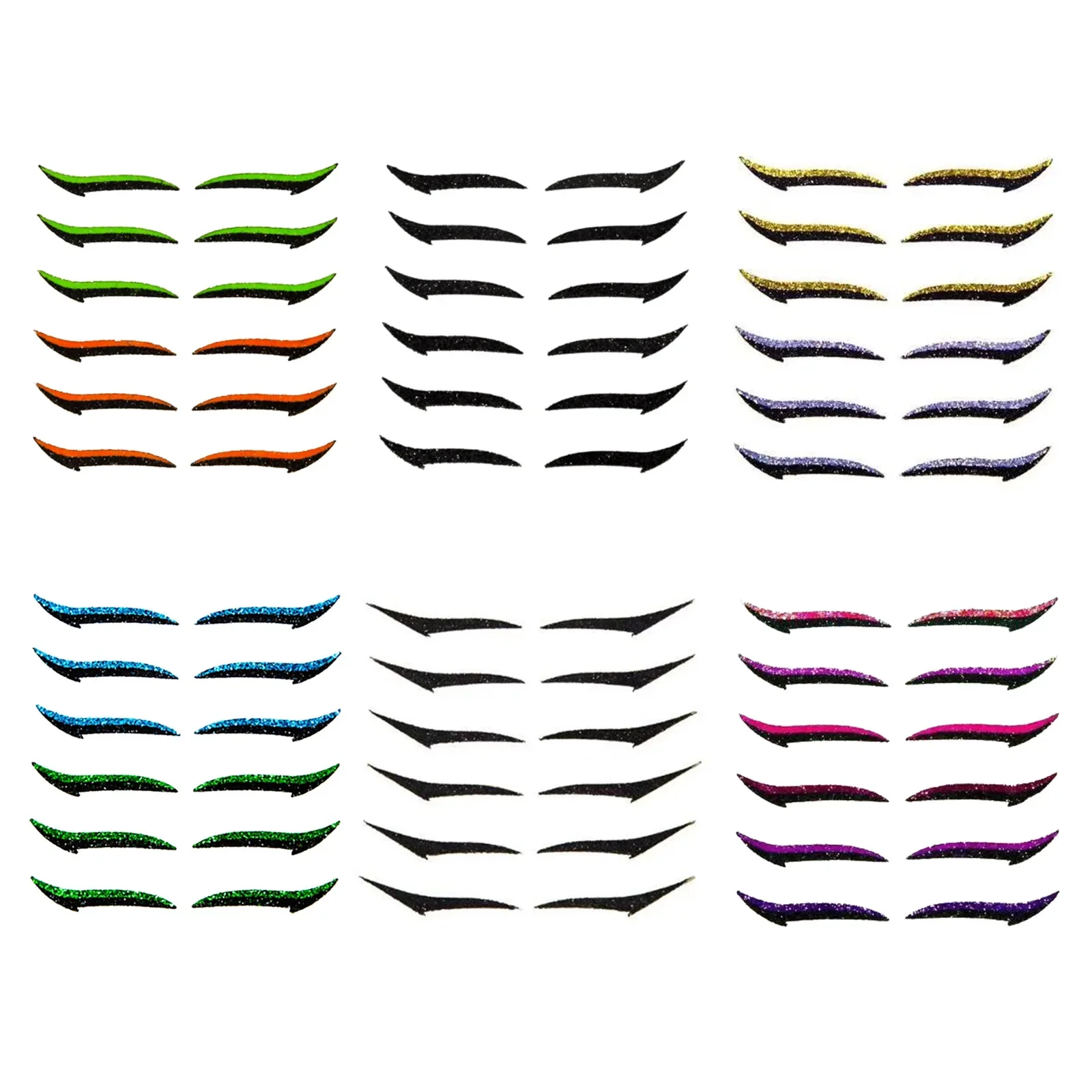 Waterproof Double Eyelid Line Stickers Glitter Eyeliner Sticker Set Reusable Eye Makeup Self-adhesive Sticker Beauty Accessories