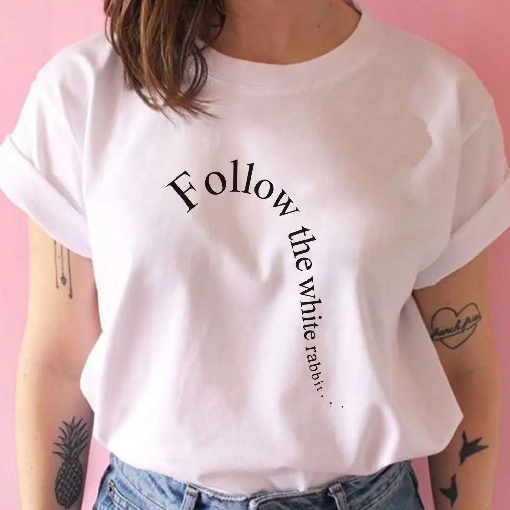 تي شيرت The New Alice in Wonderland بياقة دائرية فضفاض ومريح من القطن للترفيه بين الوالدين والطفل بأكمام قصيرة