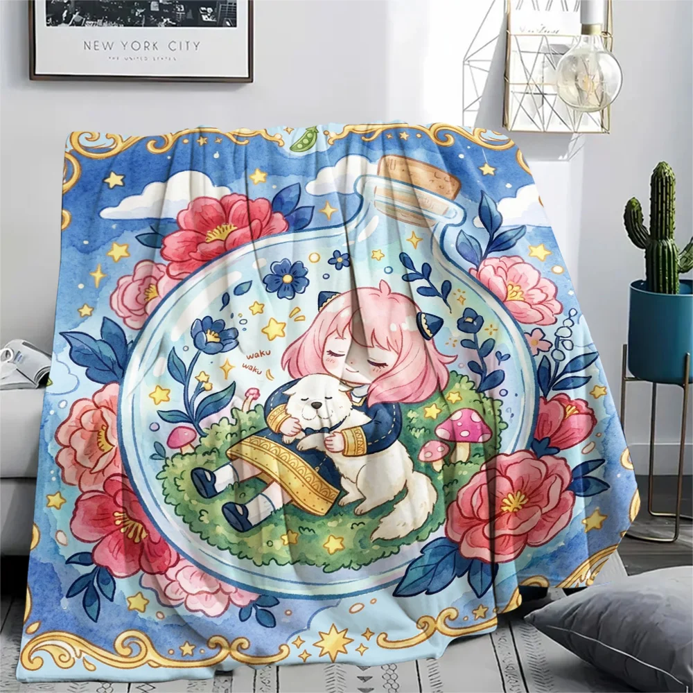 Anya Forger Flannel Blanket Comfortable Warm Cozy Print for Home Picnic Bedroom Chair Sofa Travel.-TING
