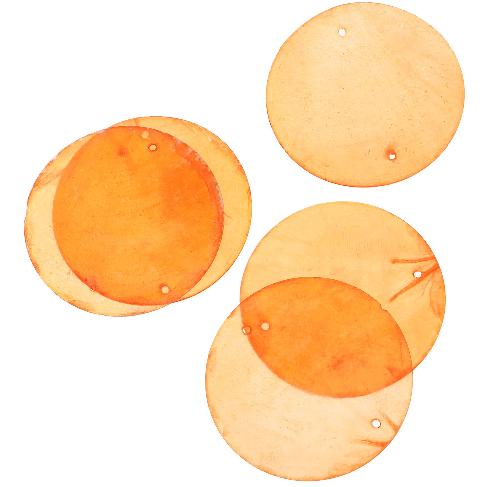 

100pcs Decorative Shell Slices 5cm Double Hole Round Mussel Shells Smooth Craft Accessories Pendant Wind Bell Jewelry Making