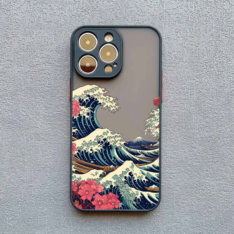 Japanische Mount Fuji Landschafts-Wellen-Handyhülle für iPhone 17 16 14 13 12 11 15 Pro Max Mini XR XS X 16 15 14 Plus Rückseite – Detail 8