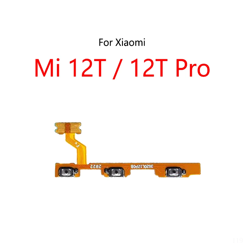 Power Button Switch Volume Mute Button On / Off Flex Cable For Xiaomi Mi 12T Pro