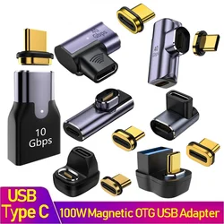 100W Magnetic USB Type-C OTG Adapter 40Gbps Thunderbolt Fast Charging Converter USB 3.0 Fash Driver Hub For Macbook Phone Ipad