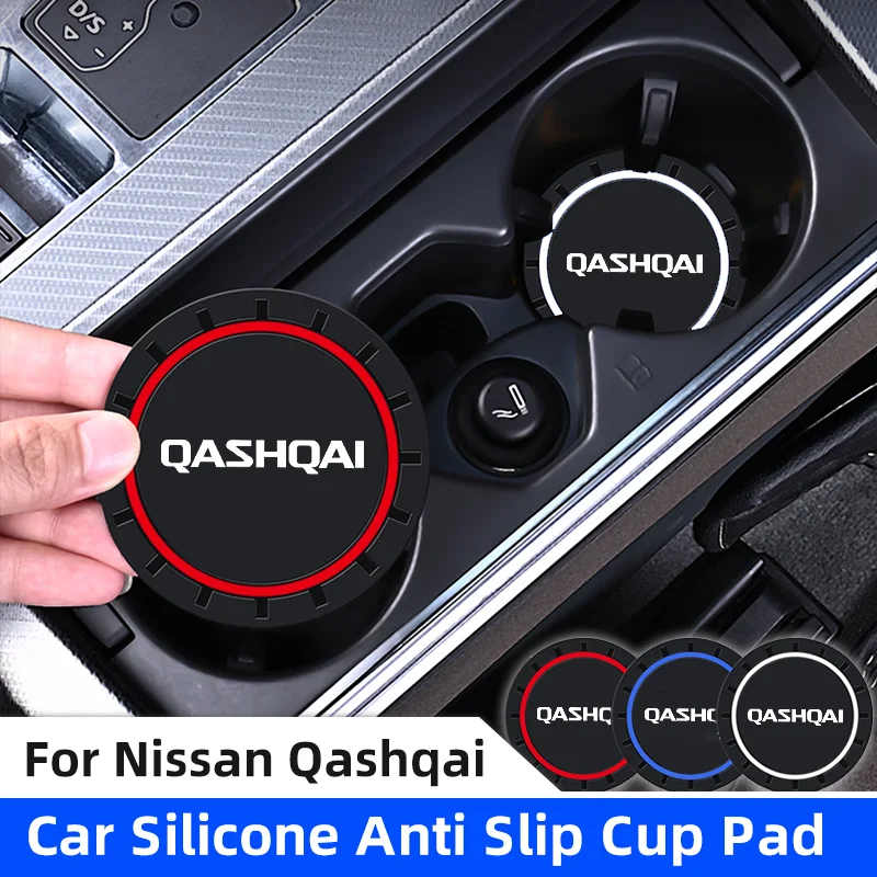 2pcs Car Cup Holder Anti Slip Insert Coasters Pad For Nissan Qashqai J10 J11 J12 Auto Water Cup Holder Silicone Mats Accessories