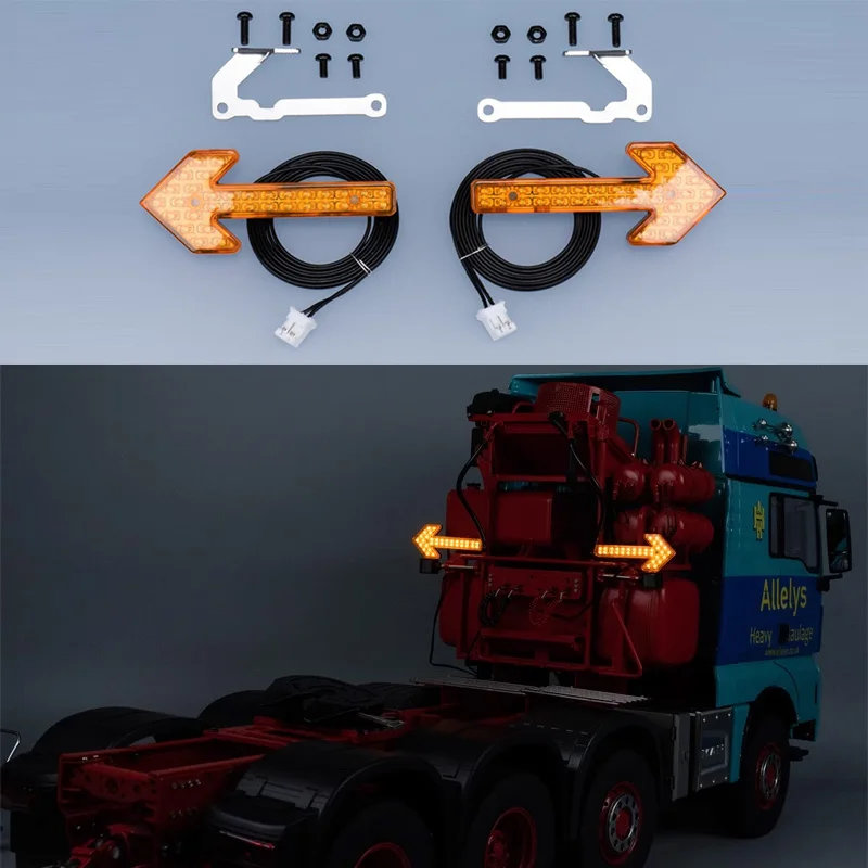 

Arrow Light Warning Light Double Flashing Light for 1/14 Tamiya RC Truck Trailer Tipper Scania 770s Benz Actros Volvo MAN LESU