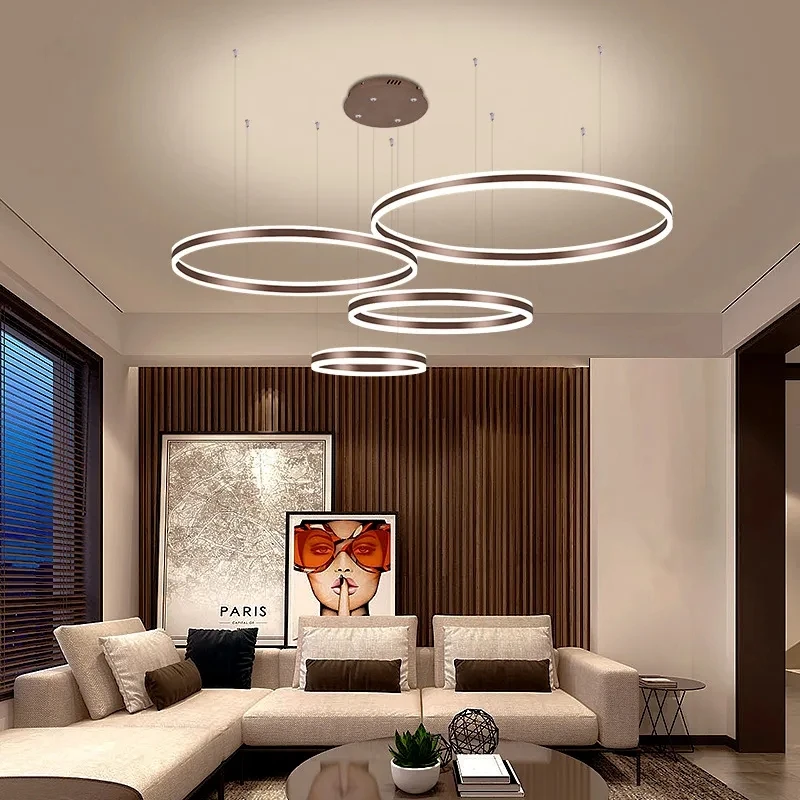 Modern Led Ceiling chandelier Gold Black Coffee Chandeliers room decor for Bedroom Dining Living Room Luxury Home Decoration