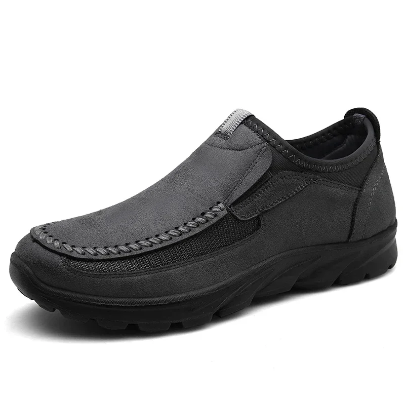 Leather Men Casual Shoes Comfortable Man Walking Runnning Sneakers Breathable Man Loafers Slip on Driving Shoes Zapatos Size 48