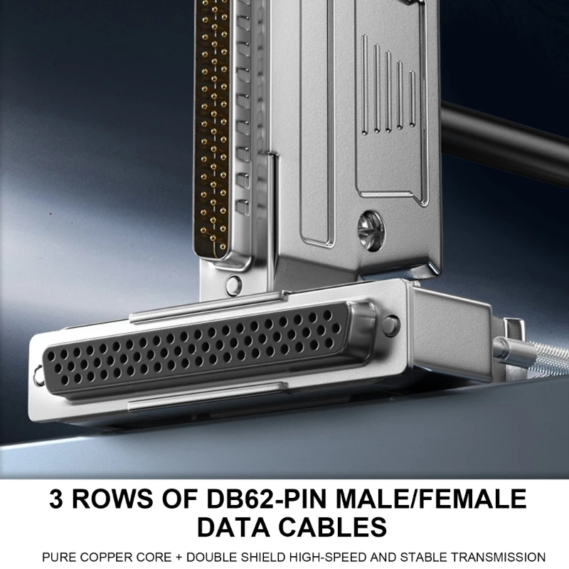 DB62 Male Female Connection Cable Serial SCSI Data Cord HPDB62 Extension Double Shielding For Industrial Instruments