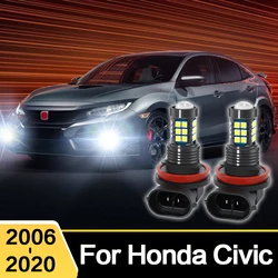 LED Car Light Front Bulb Fog Lamp For Honda Civic 8Th 9Th 10Th Gen 2006 2007 2008 2009 2010 2014 2015 2016 2017 2020 Accessories