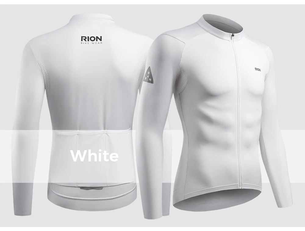 RION Herren Fahrradtrikot Langarm Fahrradbekleidung UPF50+ Motocross T-Shirt Mountainbike MTB Shirts Fahrradausrüstung Slim Fit – Detail 21