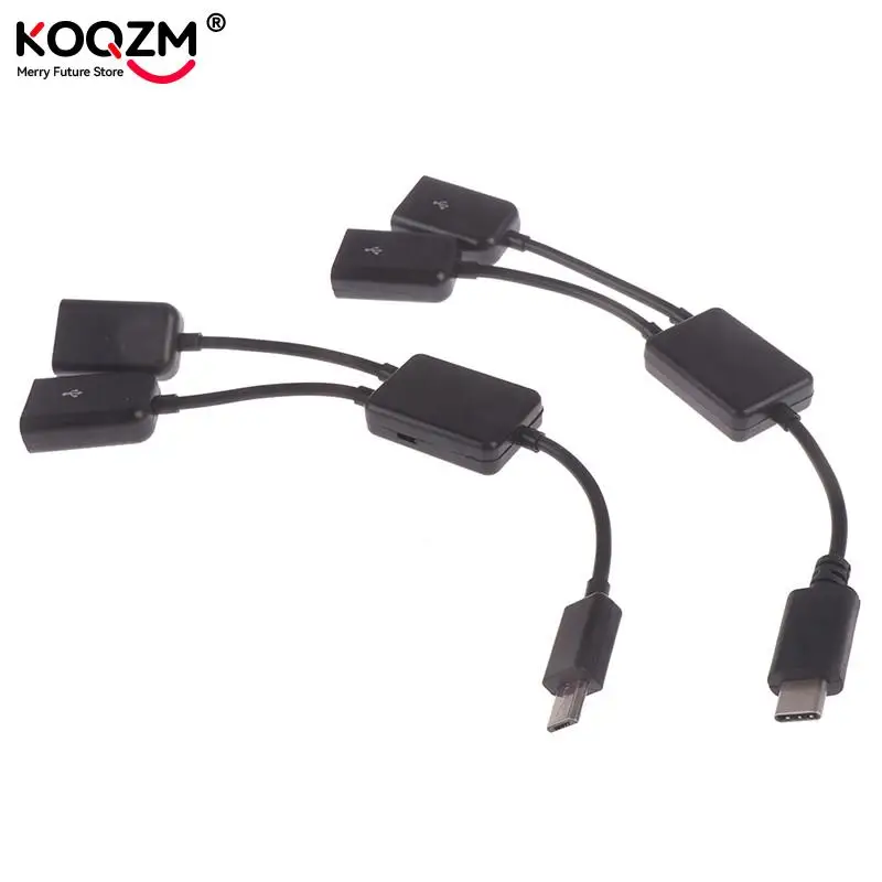 Micro USB/ Type C To 2 OTG Dual Port HUB Cable Y Splitter For Tablet/Android/Mouse Keyboard Micro-USB Type-C Adapter Converter