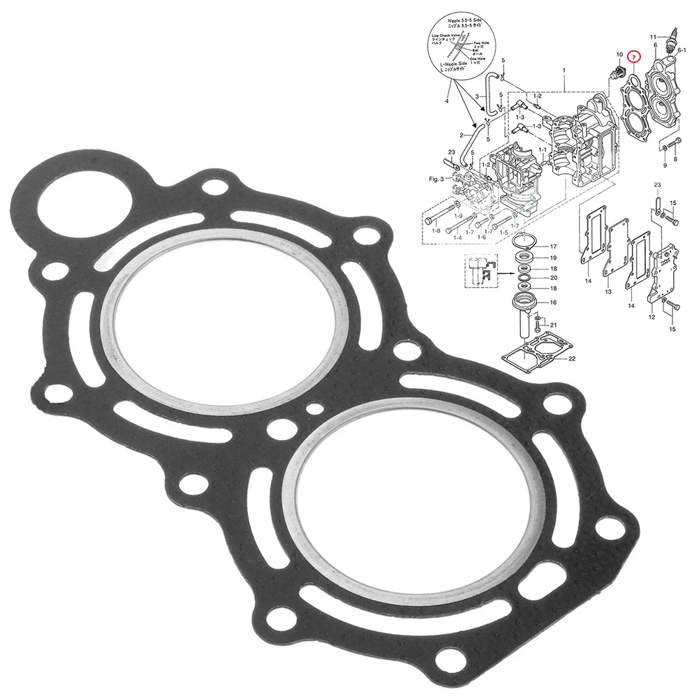 Kayak Inflatable Boat Outboard Motor Engine Cylinder Head Gasket 3B2-01005-0 Rubber Boat Cylinder Head Gasket Boat Accessories