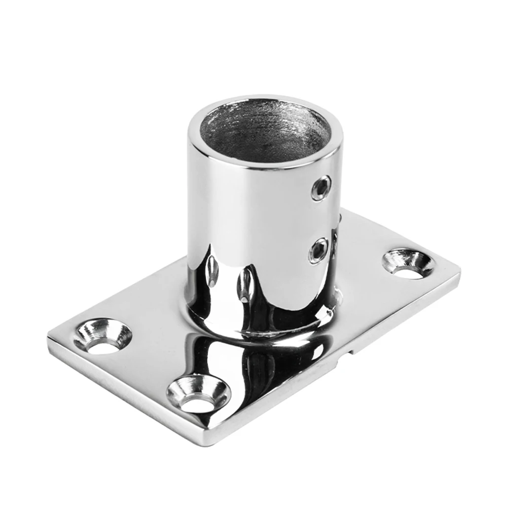 90 °   قارب 316 الفولاذ المقاوم للصدأ 22/25/30/32 مللي متر درابزين تركيبات Stanchion مستطيلة قاعدة أنبوب الأنابيب قاعدة تركيب بحري