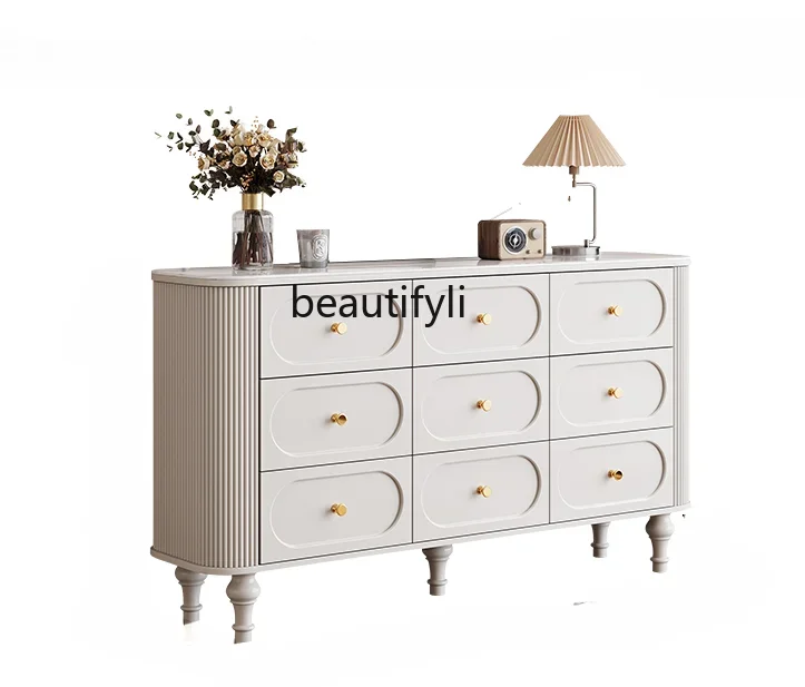 

French Retro Chest of Drawers Bedroom Tailstock Storage Cabinet Wall TV Cabinet Living Room Locker