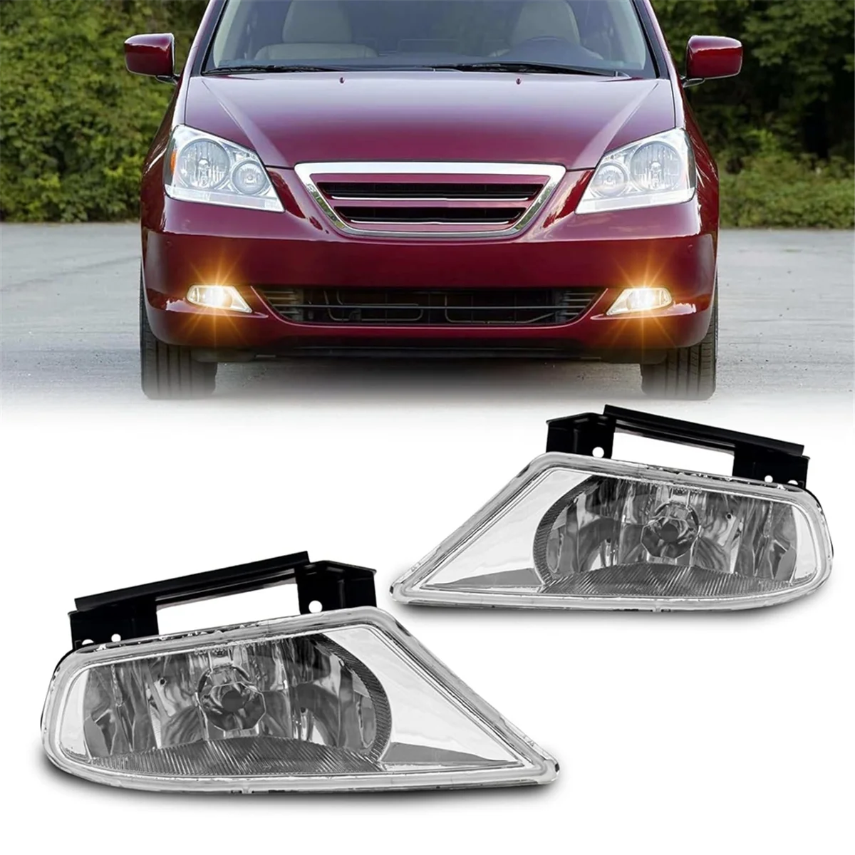 A02Q-Front Fog Lights Assembly for Honda Odyssey 2005-2007 Fog Lamps with Bulbs Wiring Harness Switch Accessories