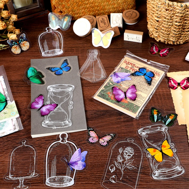 40 pieces /pack Small world in a bottle glassware Waterproof Decoration Stickers