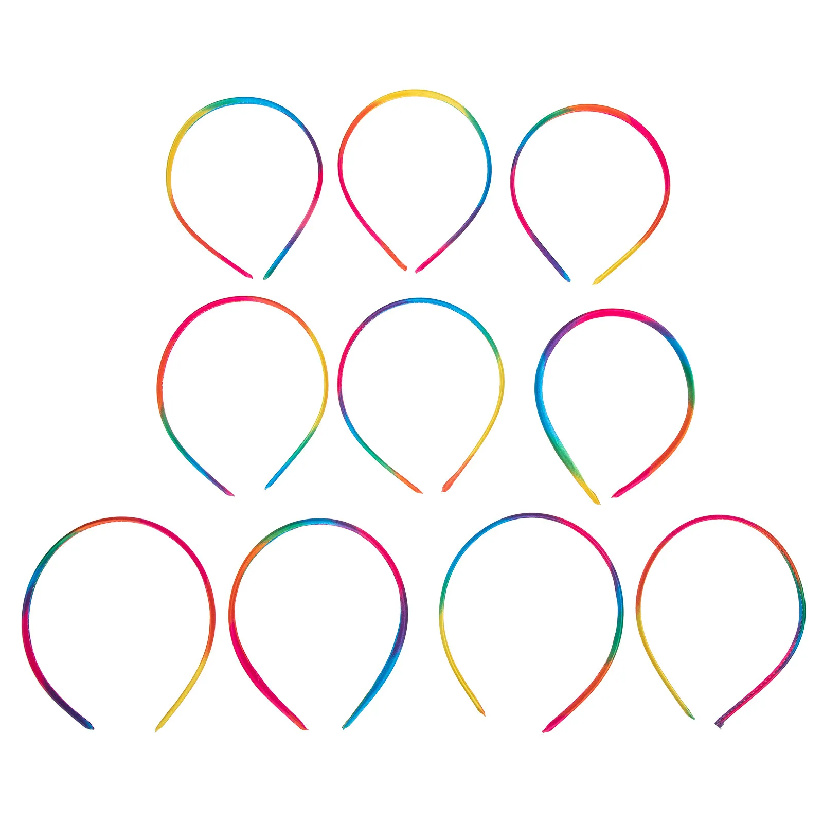 

10Pcs Rainbow Hair Bands for Girls Women Toddlers Thin Stretchy Headbands Cute Comfortable Non Slip Hair Accessories Valentine's