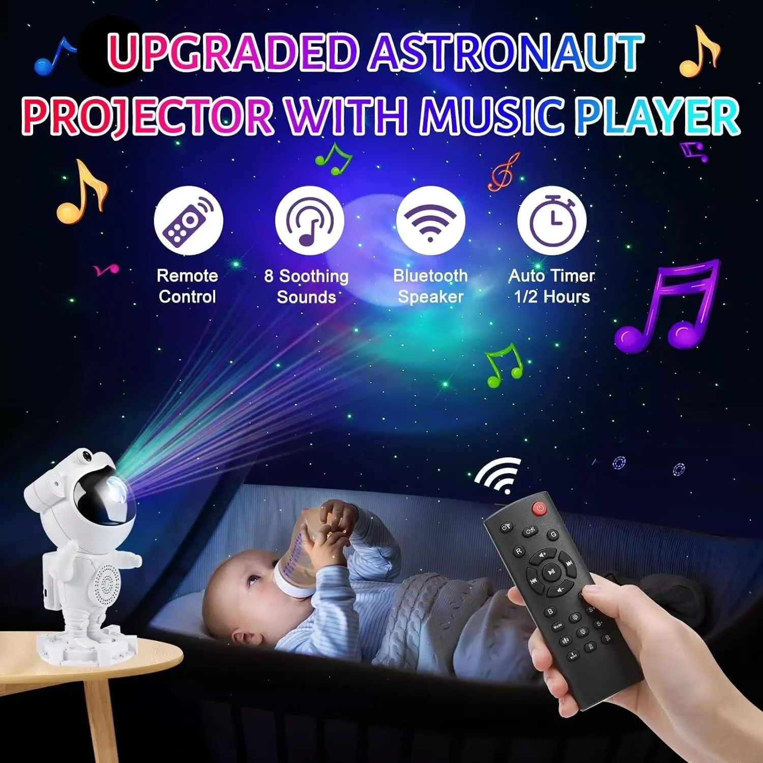 Astronaut Star Galaxy Projector Night Light,Nebula Ceiling Projector 360° Adjustable Space Buddy for Gaming Bedroom Decor