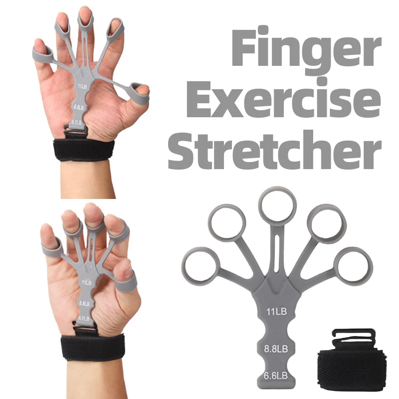 

Finger Gripper Exerciser Finger Training Stretcher Hand Strengthener Silicone Expander 6 Resistant Levels Recovery Physical Tool