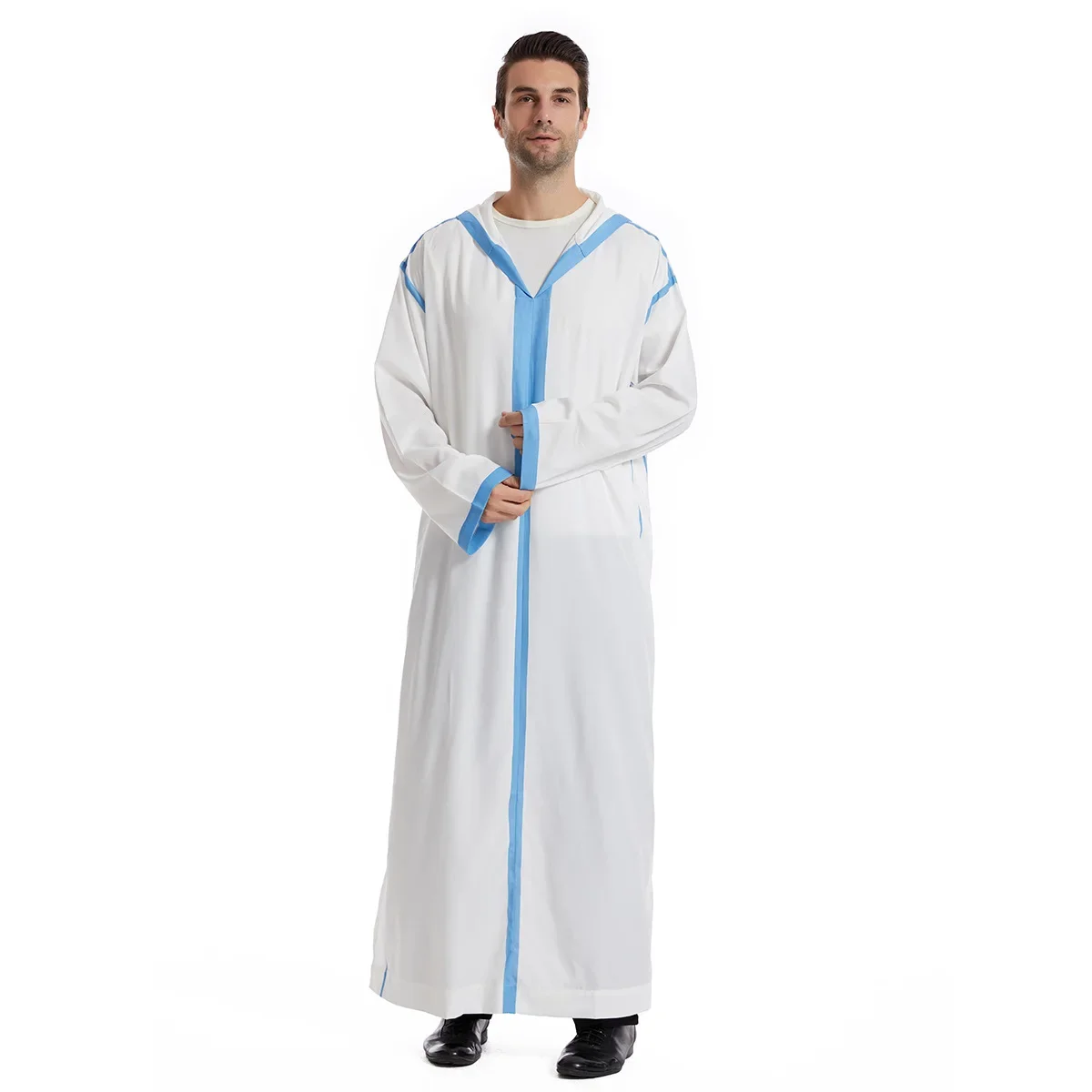 Jubba thobes com capuz abaya dubai muçulmano jubbas thobe para homens islam roupas saudita ropa árabe para hombre jalabiya arábia djellaba