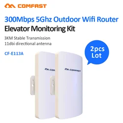 COMFAST 2pcs 300Mbps 5.8 mesurz Extérieur Sans Fil I-Bridge 3KM WIFI CPE Point D'accès 11dBi WAP FI Antenne Nanostation Routeur CF-E113A